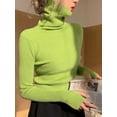 thumbnail image 2 of Suéter de punto para mujer, versión coreana, suéter de cuello alto, jersey de invierno de Color sólido, Tops básicos cálidos adelgazantes para lapeado Interior, 2 of 5