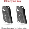 thumbnail image 2 of Key Fob Cover Compatible with Lexus ES IS LS LC NX RX LX RC GX UX TX Leather 3 Button 2018-2025 Keychain Case Holder Protector,Black-short Keychain, 2 of 9