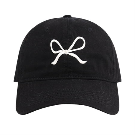 AJGRHE Womens Cute Bow Baseball Cap Preppy Sun Visor Hiking Travel Trucker Hat Accessories Black One Size