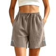 thumbnail image 2 of BUIGTTKLOP Cotton Shorts for Women Drawstring High Waisted Lounge Shorts Summer Casual Loose Embroidered Comfortable Breathable Shorts, 2 of 8