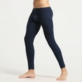 thumbnail image 4 of jsaierl Men's Solid Color Cotton Breathable Sports Comfy Leggings Slim Fit Pants Warm Skinny Stretch Long Johns Trousers, 4 of 7