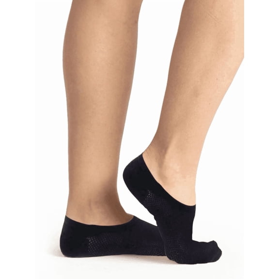 On The Go Women's MicroFiber Footies (6 Pair Pack, Black)