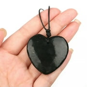 GWENDOGO Heart Shungite Pendant Necklace EMF Protection Healing Grounding Karelian Stone