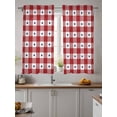 thumbnail image 2 of 4th of July Curtains 45 Inch Length,Sheer Curtains for Bedroom Living Room Window Independence Day Red White Plaid Blue Star Rod Pocket Drapes Kitchen Curtains Small Half Window 42"x45" 2 Panels, 2 of 6