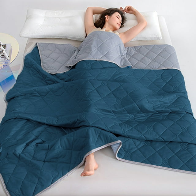 Meitianfacai Double Bedding Quilt - Blue And Purple Double Bedding Quilt Suitable For All Seasons Soft Cover Quilt 60 Inches By 79 Inches