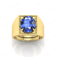 thumbnail image 2 of Shree Jewelrs Original Certified Natural Blue Sapphire (Neelam) Ring - 10.25 Ratti Certified Handcrafted Ring Jupiter Ring, PANCHDHATU Gold Plated Ring for Men and Women, 2 of 5