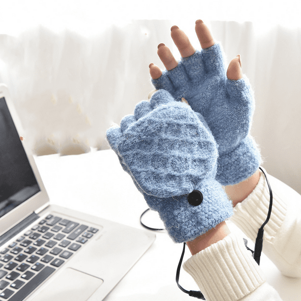 Mitaine chauffante USB bleu sans doigts – Boutique N°1 de vêtement