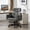 Gray, variant on Eyisean 34" Boucle Fabric 360° Swivel Criss Cross Chair, Comfy Vanity Cross Legged Chair with Wide Seat & Adjustable Armrest, Modern Home Office Desk Chairs with Removable Headrest for Bedroom