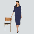 thumbnail image 4 of AURA Women Two Piece Midi Skirt Set Long Sleeve Cardigan Casual Elegant Outfit, 4 of 6