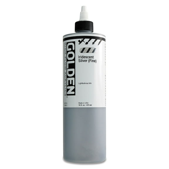 Golden� High Flow Acrylic, 16 oz., Iridescent Silver Fine