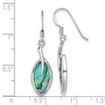 thumbnail image 2 of 9mm 925 Sterling Silver Rhodium Plated Abalone Leaf Long Drop Dangle Earrings 36.4x9mm Wide Dangle Earring for Women, 2 of 2