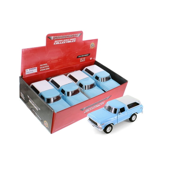 1978 Ford Bronco Hard Top SUV, Blue - Showcasts 77373/4D - 1/24 Scale Diecast Model Car
