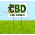 thumbnail image 1 of Cbd Natural Nausea Relief (18" x 24") Yard Sign, Includes Metal Step Stake, 1 of 6