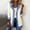 White, variant on Womens Denim Collared Patchwork Ribbed Jacket Button Down Long Sleeve Slim Fit Sweatshirt Cardigan