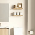 thumbnail image 3 of Ballucci 16" Floating Shelves for Wall, 2-Pack with Invisible Brackets, 6" Deep, Natural Oak, 3 of 7
