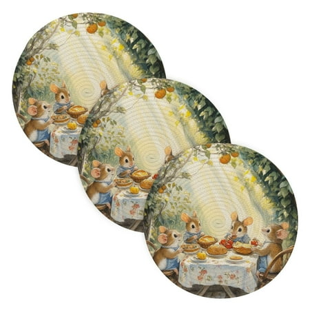 

BZSMCE Mats for Pots Pans Place Mices Take Breads Painting Simple Style Pattern Pot Mats