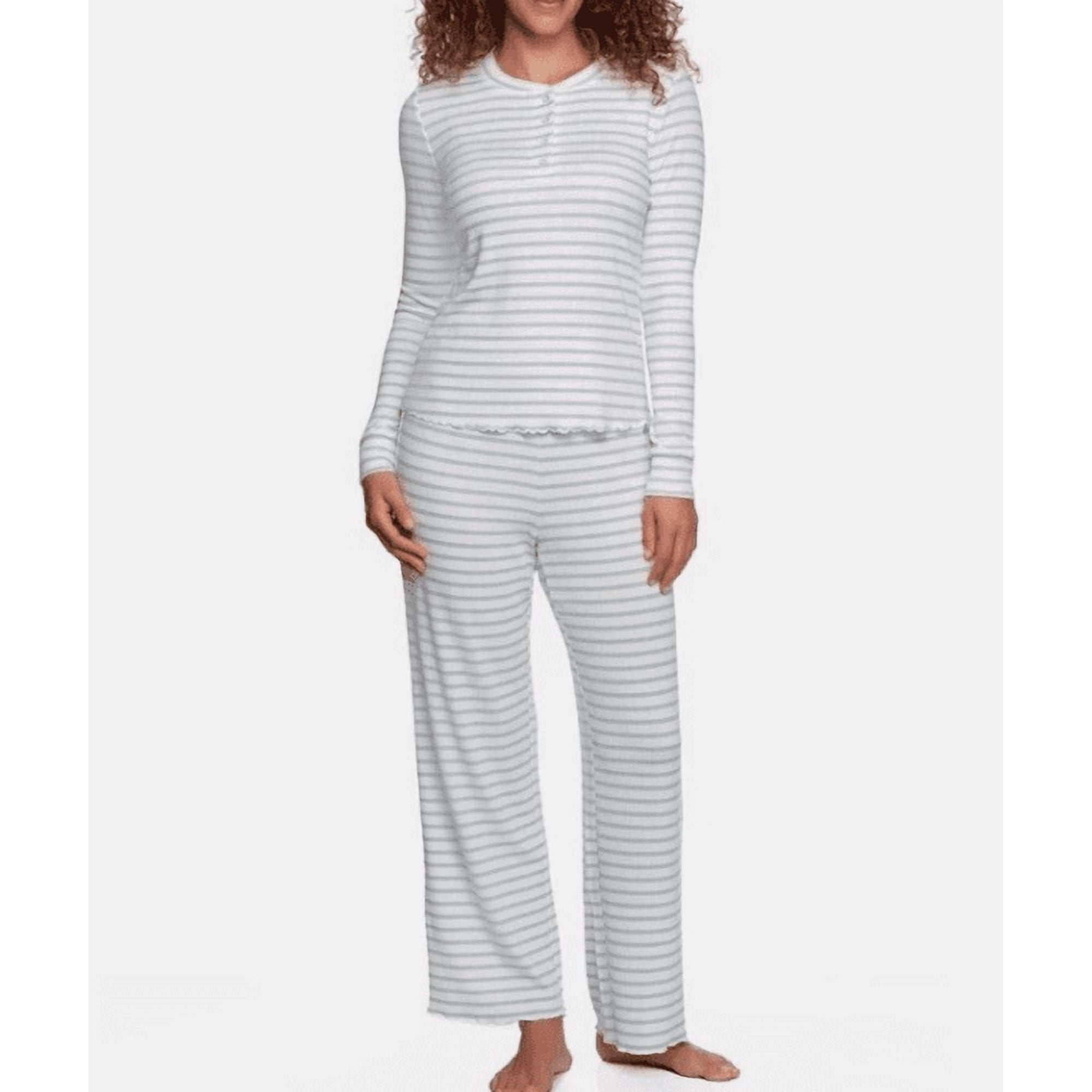 Loft Henley Pj Set Size 3XL Green Striped Pointelle Fabric X-Small
