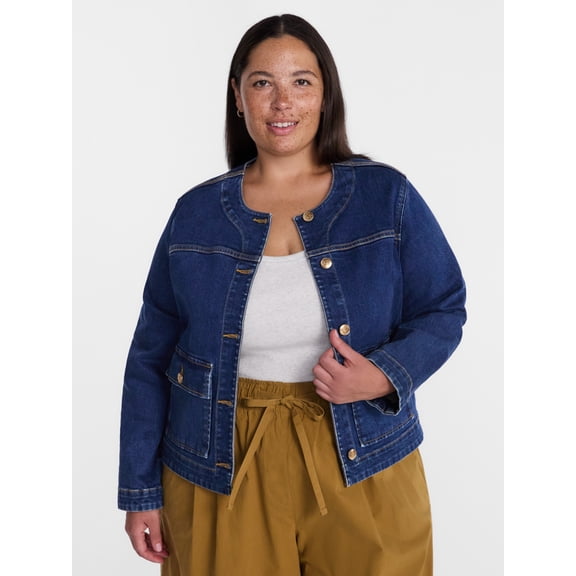 Terra and Sky Women's Plus Denim Lady Jacket, Sizes 0X-4X