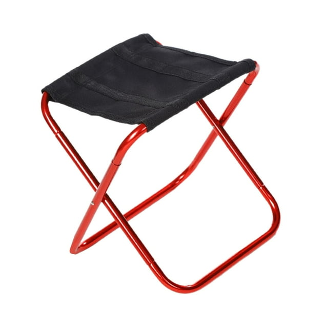 DYNWAVECA Tabouret de Camping Chaise de Pêche Repose-Pieds Siège Compact Pliable Tabouret de Selle pour Randonnée Jardin BBQ Pêche Patio Rouge