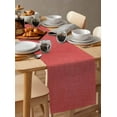 thumbnail image 6 of Vintage Coral Red Table Runner 60 Inches, Farmhouse Retro Solid Color Linen Texture Bed Runner Dresser Scarves Tabletop for Indoor Outdoor Parties/Ceremony/Banquet, 13" x 60", 6 of 8
