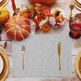 thumbnail image 3 of Grey Placemats Set of 6, Rustic Farmhouse Solid Color Washable Wipeable Table Mats for Dining Tables, Indoor Outdoor Kitchen Place Mats for Holiday Party Table Decor, 3 of 9
