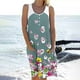 thumbnail image 2 of Vestido informal de verano para mujer, sin mangas, hasta la rodilla, plisado, con estampado de bolsillo Pompotops ghjkhdj3675, 2 of 5