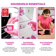 The Pink Stuff Household Essential Bundle (1 Cleaning Paste, 1 Multipurpose Spray, 1 Bathroom Foam Spray, 1 Dual Sided Sqeezy, 1 3Ct Micro Cloth)