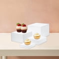 thumbnail image 6 of deevoka 4 Pieces Buffet Riser Acrylic Cube Display Nesting Food Riser for Parties, 6 of 9