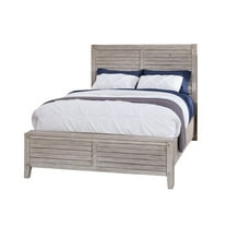 American Woodcrafters Aurora White-washed Wood Queen Panel Bed