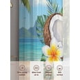 thumbnail image 6 of Summer Beach Sheer Curtains 2 Panels Set It's 5 O'clock Somewhere Tropical Coconut Floral Sheer Window Curtains Light Filtering Rod Pocket Voile Drapes for Bedroom Living Room 52"X108", 6 of 9