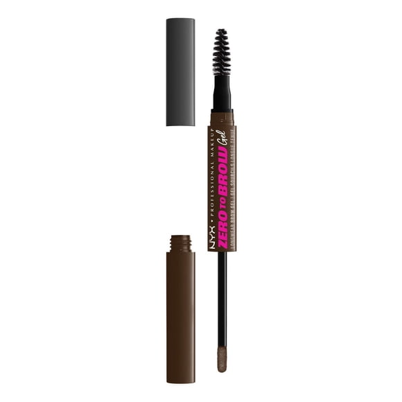 NYX PROFESSIONAL MAKEUP, Gel à sourcils longue tenue Zero to Brow, Gel liquide à 2 extrémités, Formule végétalienne - Taupe