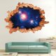 thumbnail image 4 of 3D azul cósmico galaxia pegatinas de pared roto viejo rojo Drick pared vista mágica 3D Vía Láctea espacio planeta pegatinas murales papel tapiz Decoración JAMW Sencillez, 4 of 5
