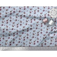 thumbnail image 3 of Soimoi Blue Cotton Duck Fabric Maze & Rose Floral Printed Craft Fabric by the Yard 42 Inch Wide, 3 of 3