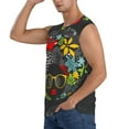 thumbnail image 3 of Bixox Men's Black Head Woman with Fox Hair Printed Shirt Sleeveless Fitness Tank Top-Medium, 3 of 7