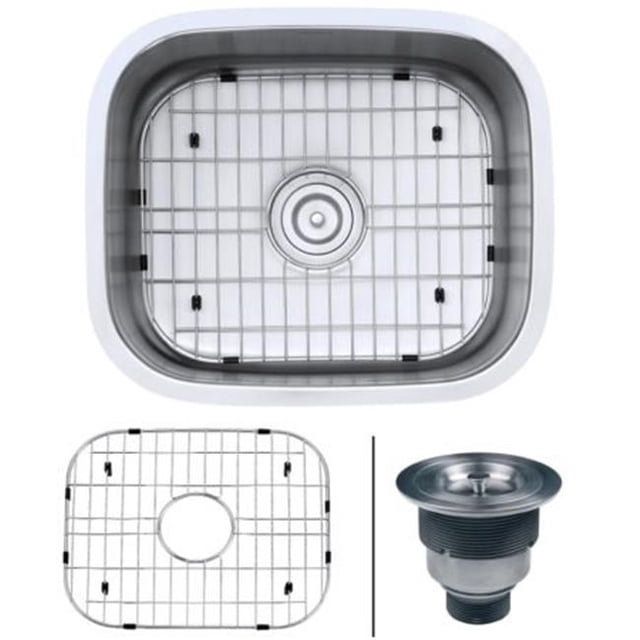 Ruvati RVM4131 Évier de Cuisine Encastré de 21 Po en Acier Inoxydable de Calibre 16 Bol Simple