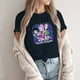 thumbnail image 4 of Moonsky Camiseta unisex Huntrix Dem-0n, colores cómodos, camiseta Huntrix para niñas, camiseta Mira Rumi Joey, merchandising, regalo juvenil para fans del K-pop (Azul marino S), 4 of 4