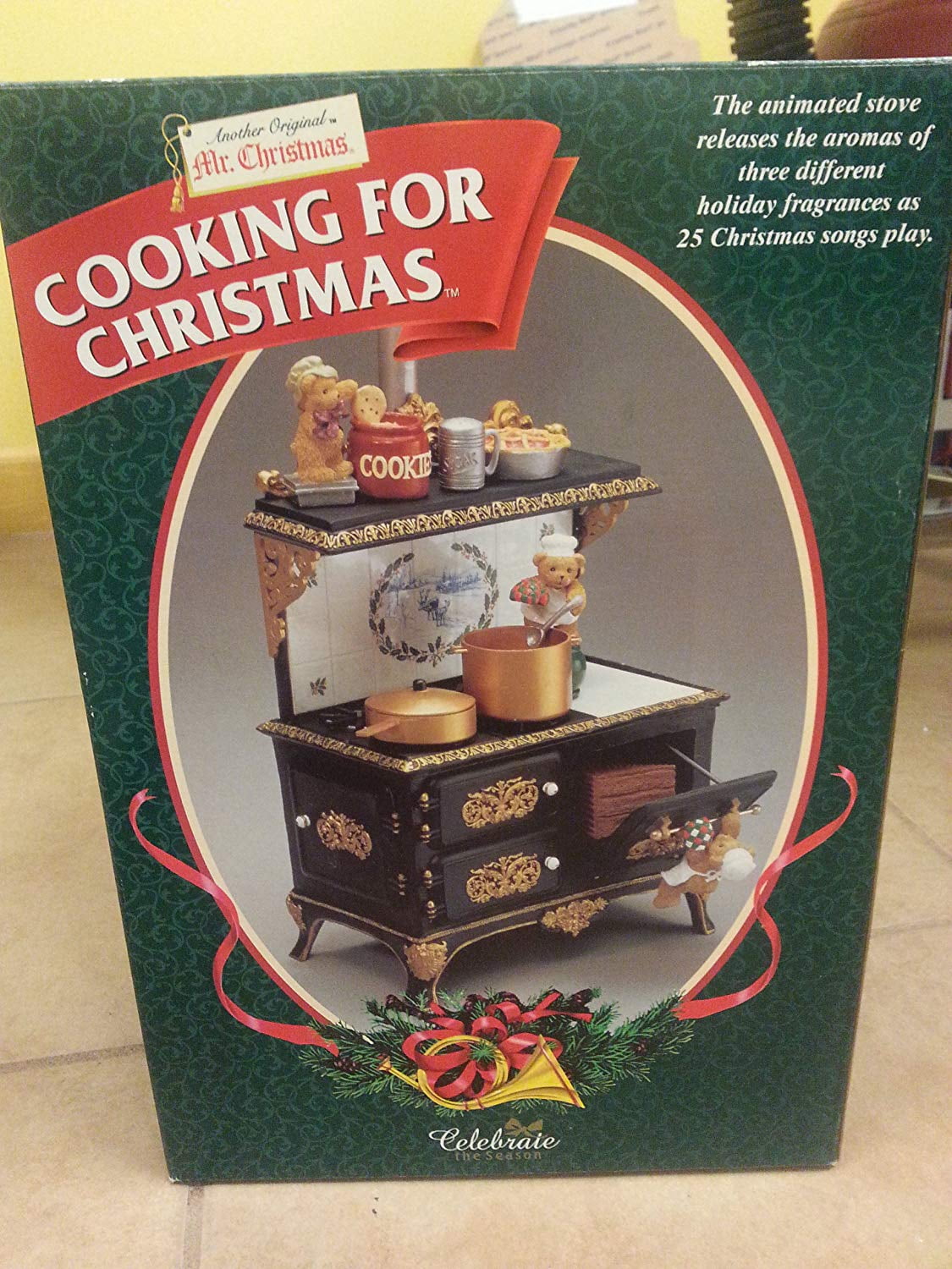 Vintage 1998 Mr. Christmas Cooking for Christmas Animated Musical Stove