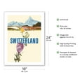 thumbnail image 2 of Switzerland - Crocus Flowers Swiss Alps - Vintage Travel Poster by David Klein c.1960 - Bamboo Fine Art 290gsm Paper Print (Unframed) 18x24in, 2 of 4