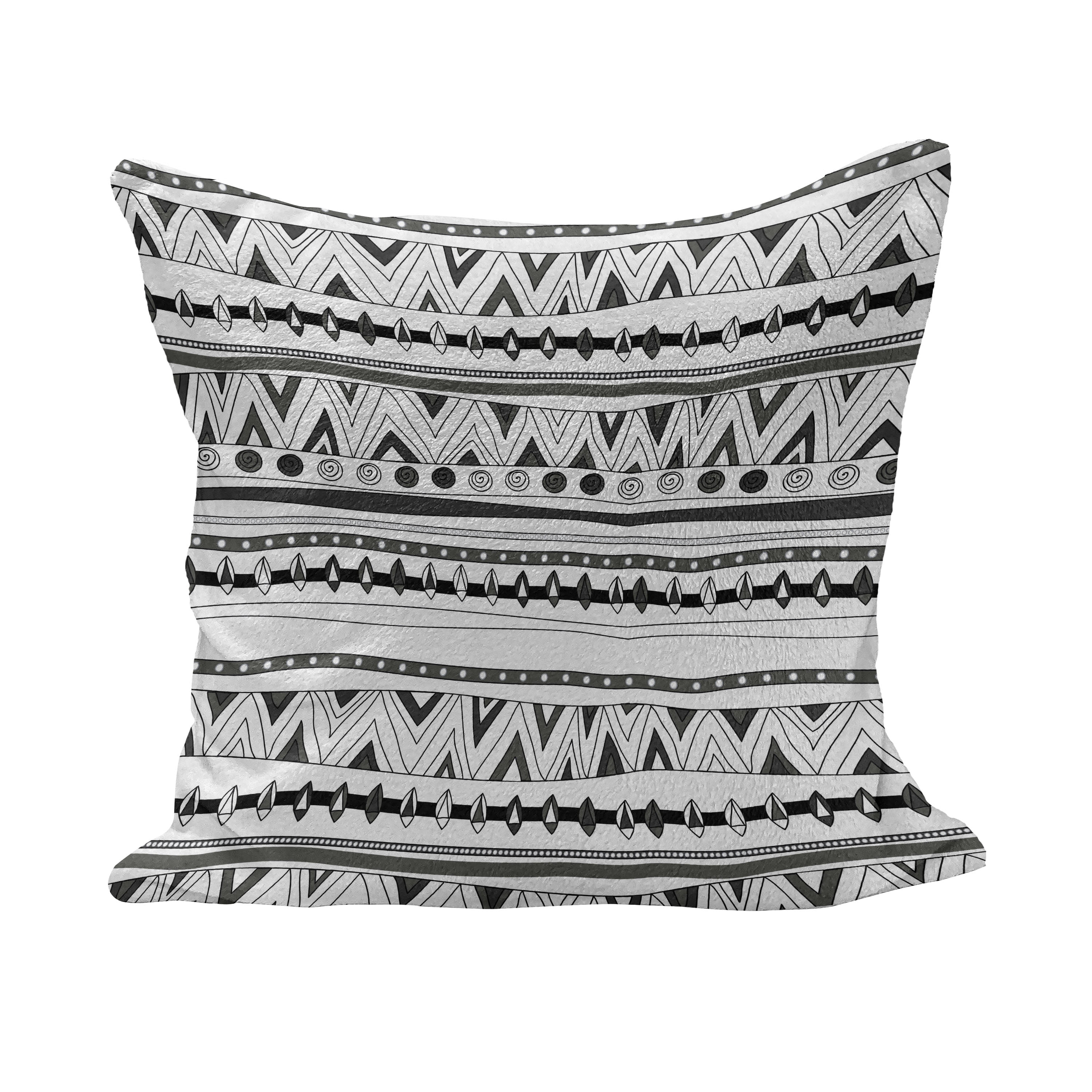 African Throw Pillow Case Sketchy Ethnic Dancer Square Cushion Cover 16 Inches
