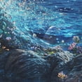 thumbnail image 4 of Yayeee Shower Curtain with Hooks 72"x72" Waterproof Fabric Bathroom Hanging Decor, Floral Occean, 4 of 5
