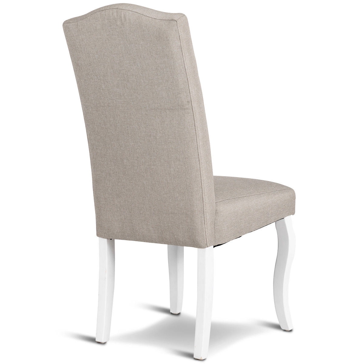 Gymax Set Of 2 Fabric Upholstered Dining Chair Tufted Armless W Gymax Set Of 2 Fabric Upholstered Dining Chair Tufted Armless W Solid Wood Legs Beige Com