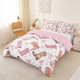 thumbnail image 2 of jejeloiu Pink Cowgirl Boot Bow Duvet Cover Set Kids,Cute Western Print Bedding Full,Reversible,3-Piece(No Comforter), 2 of 6