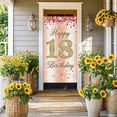 thumbnail image 4 of Pink Sparkly Happy 18th Birthday Backdrop Banner with Glittery Accents and Confetti Decorations Party Supplies Photography Props for Birthday Party Decor Birthday Decoration, 4 of 7