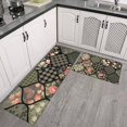 thumbnail image 2 of Pioneer Flower Floral Print Pattern Kitchen Rugs Sets Of 2,Anti Fatigue Kitchen Mat Rugs Non Slip Washable,Decorative Kitchen Floor Mats for Kitchen,Sink,Laundry,17"x30"+17"x47", 2 of 7