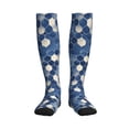 thumbnail image 2 of Socks Calf Pressure Socks Breathable Moisture Absorbent 11.8in×7.9in Full Print Designed For Hiking Walking Sports Snake Skin Print Style Doderblue_4 2 Black-2, 2 of 8