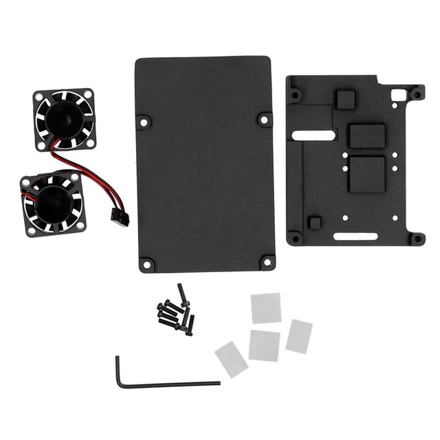 Para Raspberry Pi 4 Armor Case Caja De Aleación De Aluminio Con Ventiladores Dobles Para Pi 4 Disipador De Calor Dual-Fan Disipación Rápida Para Raspberry Pi 4 Caja De Metal seitruly TO003235-00