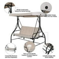 thumbnail image 5 of Aimee Lii 3 Seats Converting Outdoor Swing Canopy Hammock, Outdoor Patio Furniture for Porch Balcony Backyard, Sturdy - Beige, 5 of 6