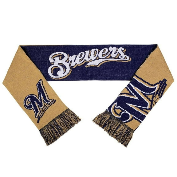 FOCO MLB Milwaukee Brewers Reversible Split Logo Scarf 66"