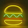 thumbnail image 1 of Letrero de neón con forma de hamburguesa, luz de neón alimentada por USB, decoración de pared, decoración del hogar, para bodas, tiendas y restaurantes, 1 of 7