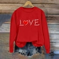 thumbnail image 5 of FDGIU Women's Valentine Pullover Sweatshirt, Cozy Heart Print Long Sleeve Top for Valentine's Day & Comfortable Trendy Style, 5 of 5